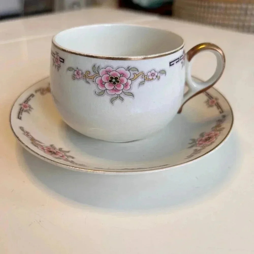 Rare 2 Art Deco Alfred Meakin Milldale Cups and Saucers from 1920’s - Picture 2 of 10